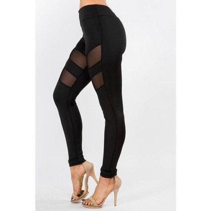 MESH PANEL THIGH LEGGINGS - Activewear Sale!
