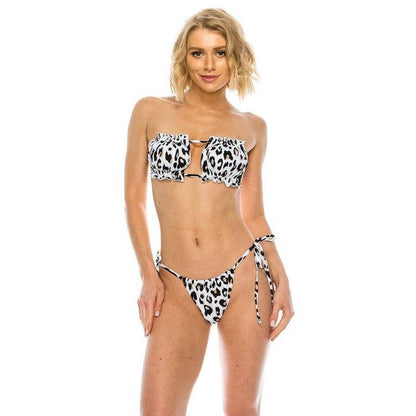 MIAMI RUCHED BIKINI TWO PIECE SET - Leopard