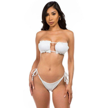 MIAMI RUCHED BIKINI TWO PIECE SET - Metallic