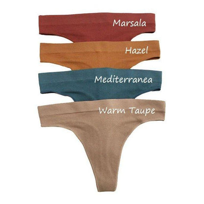 No Show Seamless Bra & Panty Set - Thong