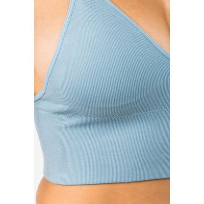 No Show Seamless Ribbed Bra & Panty Set - Thong