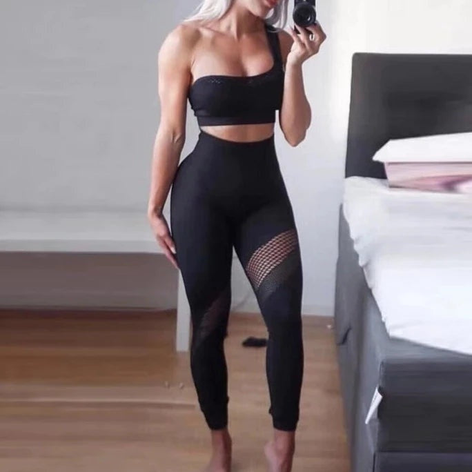 ONE SHOULDER SEAMLESS SET - 4 Colorways