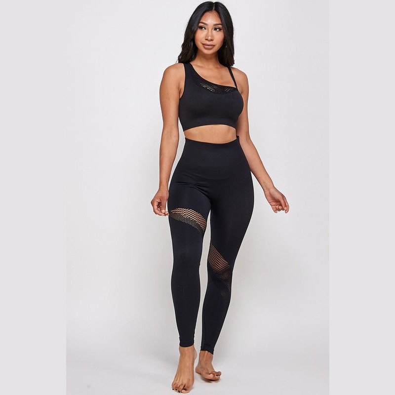 ONE SHOULDER SEAMLESS SET - 4 Colorways