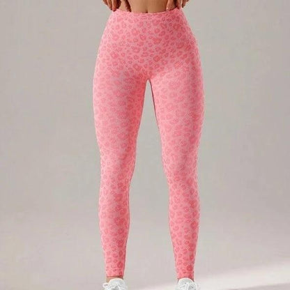 V-BACK LEGGINGS Pink Leopard