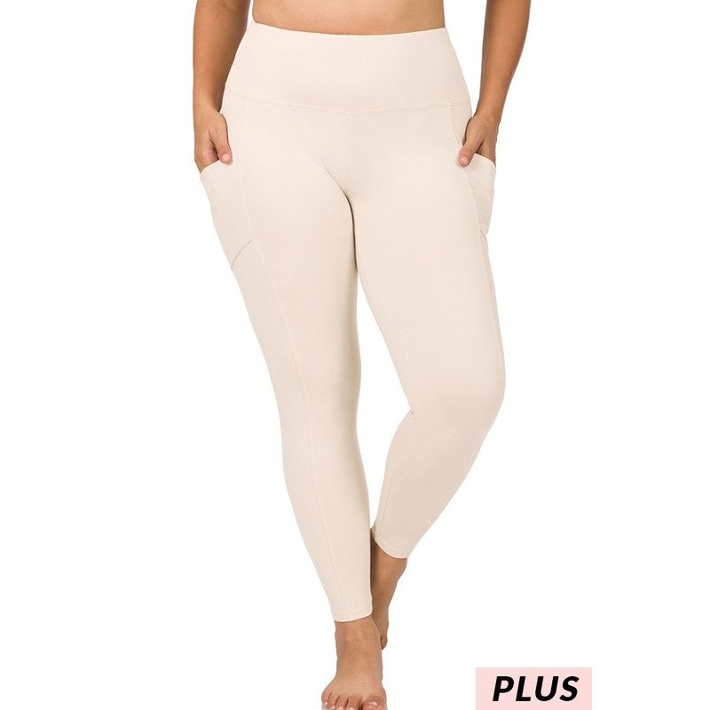 PLUS SIZE ACTIVE LEGGINGS WITH POCKETS