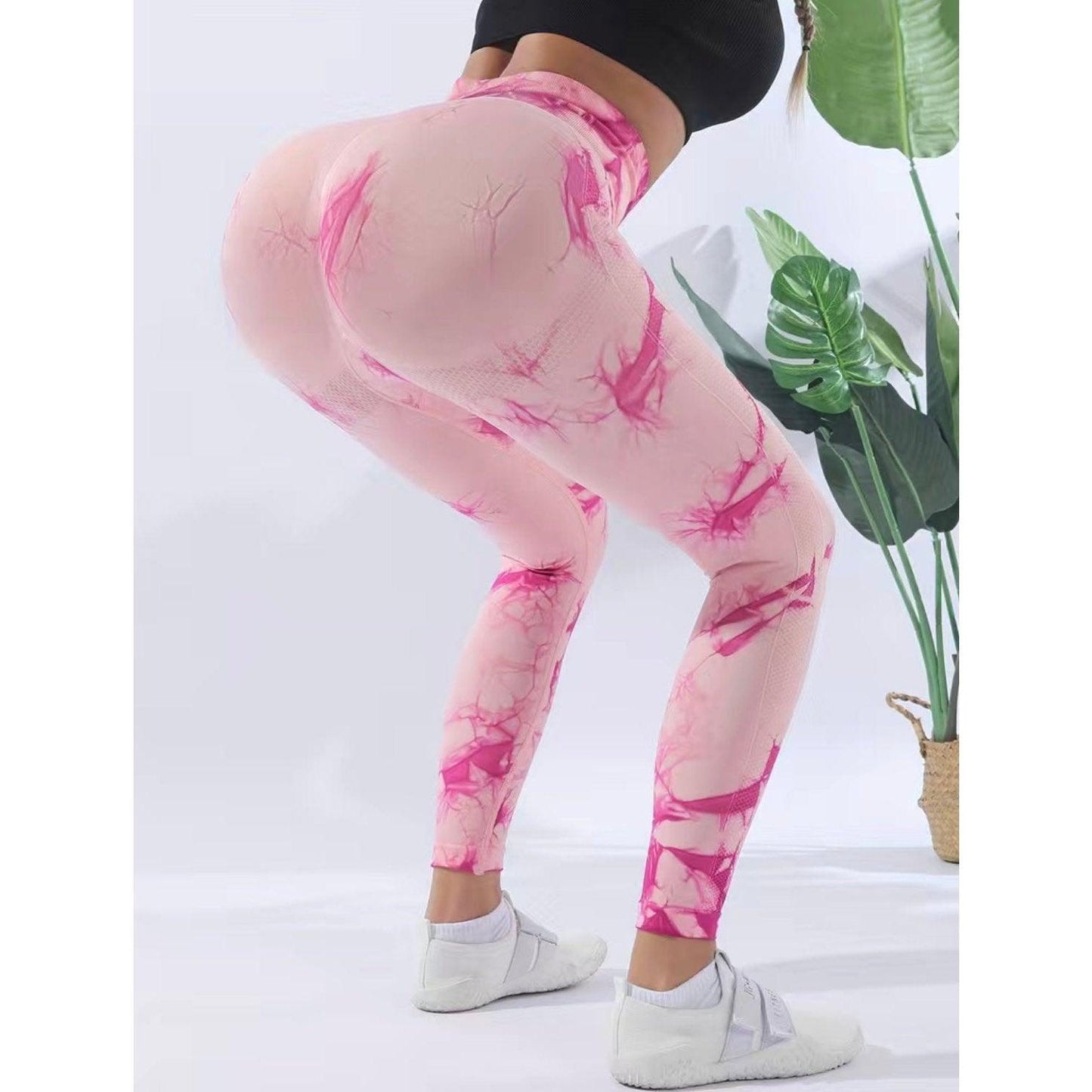 Barbie Pink Marble Scrunch Butt Leggings