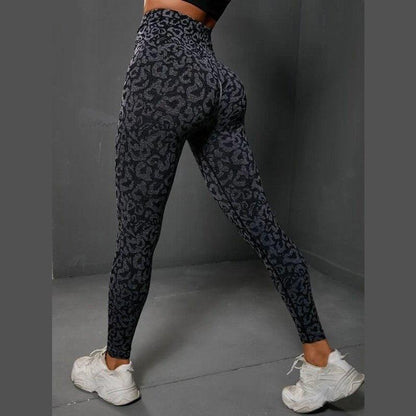 HIGH-WAISTED SEAMLESS LEOPARD LEGGINGS
