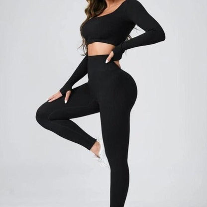 SEAMLESS RIBBED LEGGINGS SET - Activewear Sale!