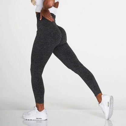 SEAMLESS SCRUNCH LEGGINGS - Black Speckled