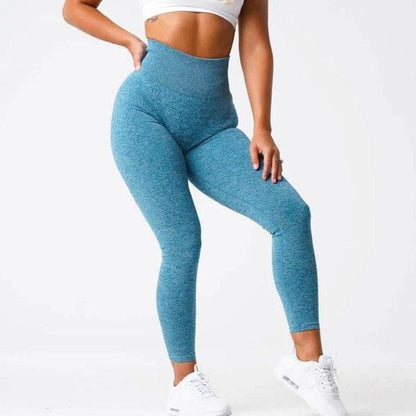 SEAMLESS SCRUNCH LEGGINGS - Blue Speckled