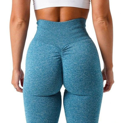 SEAMLESS SCRUNCH LEGGINGS - Blue Speckled
