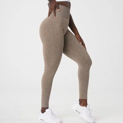 SEAMLESS SCRUNCH LEGGINGS - Coffee Speckled