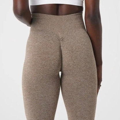 SEAMLESS SCRUNCH LEGGINGS - Coffee Speckled