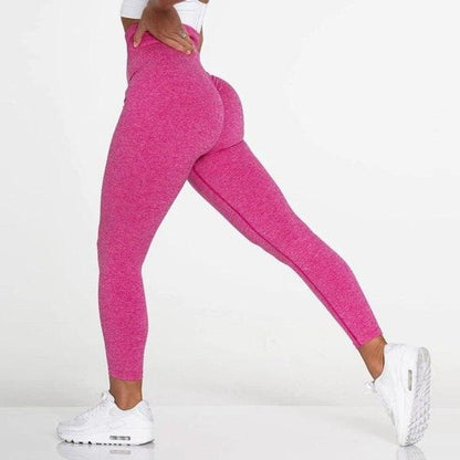 SEAMLESS SCRUNCH LEGGINGS - Pink Speckled
