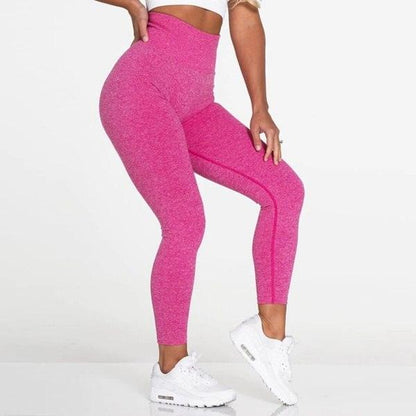 SEAMLESS SCRUNCH LEGGINGS - Pink Speckled