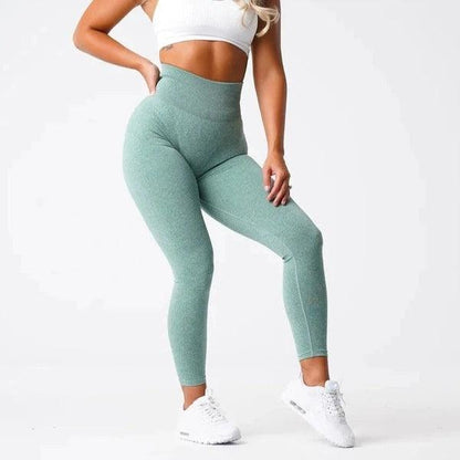 SEAMLESS SCRUNCH LEGGINGS - Sage Speckled
