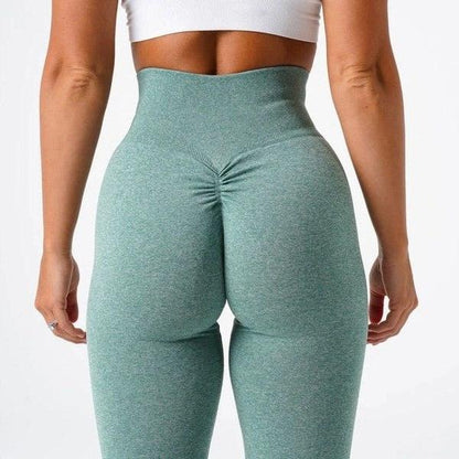 SEAMLESS SCRUNCH LEGGINGS - Sage Speckled