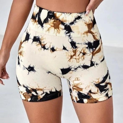 Multicolor Scrunched Tie Dye Shorts - Collection