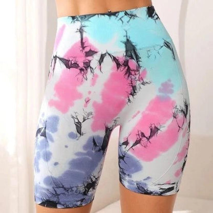 Multicolor Scrunched Tie Dye Shorts - Collection
