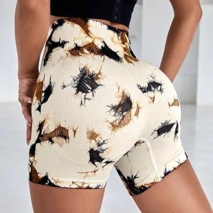 Multicolor Scrunched Tie Dye Shorts - Collection
