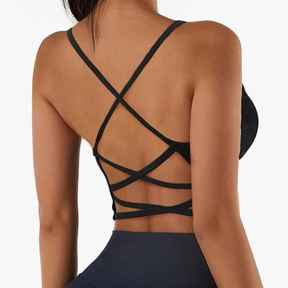 Strappy Criss Cross Back Cropped Top - 2 Colorways
