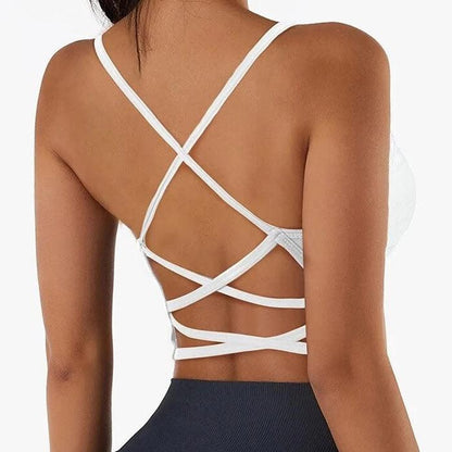 Strappy Criss Cross Back Cropped Top - 2 Colorways