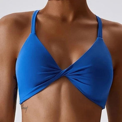 TWIST FRONT HALTER NECK SPORTS BRA