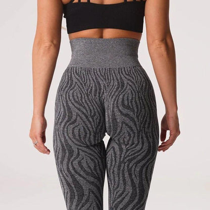 ZEBRA SEAMLESS LEGGINGS - Black