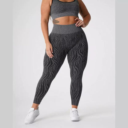 ZEBRA SEAMLESS LEGGINGS - Black