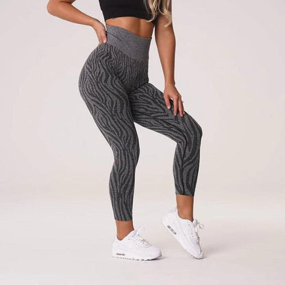 ZEBRA SEAMLESS LEGGINGS - Black