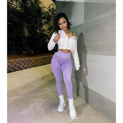 ZEBRA SEAMLESS LEGGINGS - Lilac