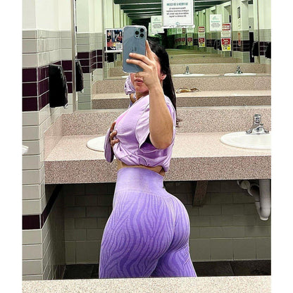 ZEBRA SEAMLESS LEGGINGS - Lilac